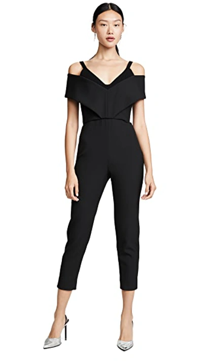 Shop Cushnie Off Shoulder Cropped Jumpsuit In Black