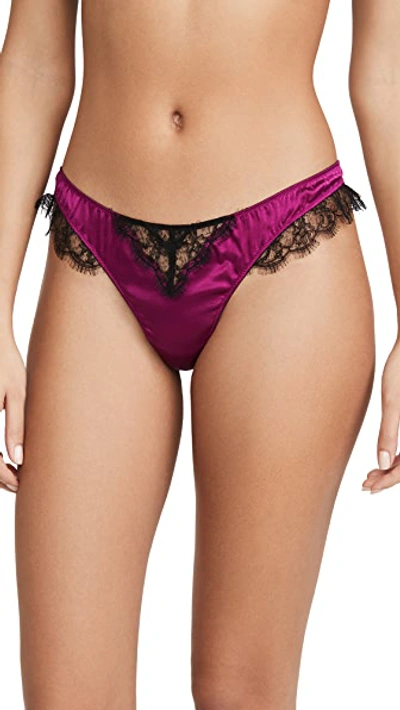 Shop Kiki De Montparnasse Lace Thong In Orchid