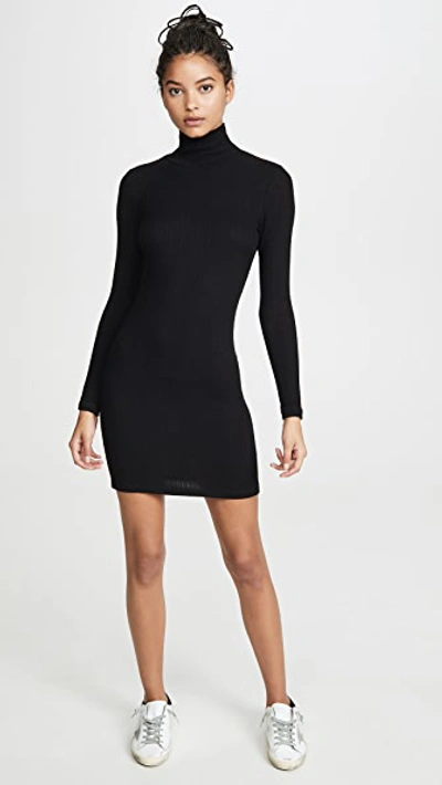 Shop Lna Zip Turtleneck Dress In Black