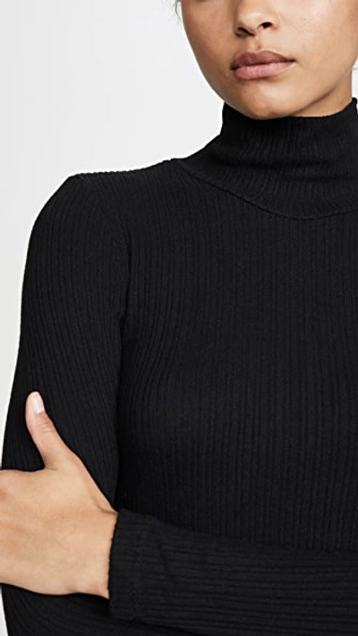 Shop Lna Zip Turtleneck Dress In Black