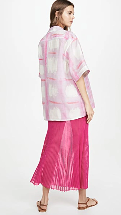 Shop Jacquemus The Vallena Shirt In Print Pink Checked