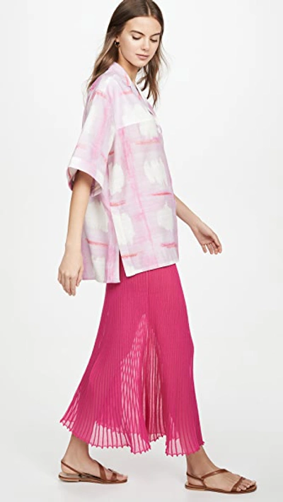 Shop Jacquemus The Vallena Shirt In Print Pink Checked