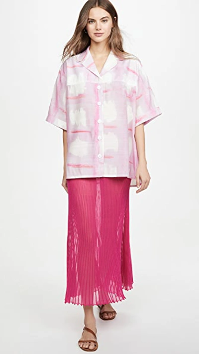 Shop Jacquemus The Vallena Shirt In Print Pink Checked