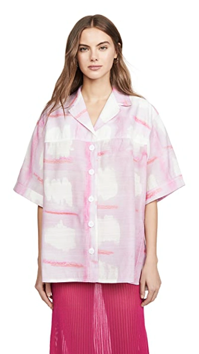 Shop Jacquemus The Vallena Shirt In Print Pink Checked