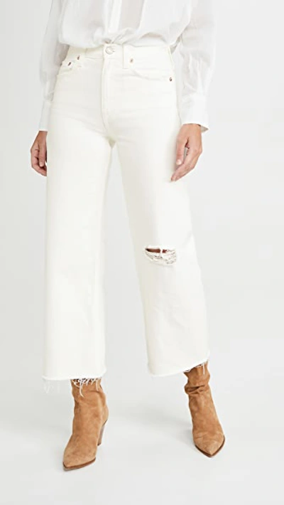 Shop Trave Audrey Crop Wide Leg Jeans In White Lightning