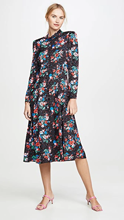 Shop Marc Jacobs The '40s Dress In Black Multi