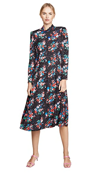 Shop Marc Jacobs The '40s Dress In Black Multi