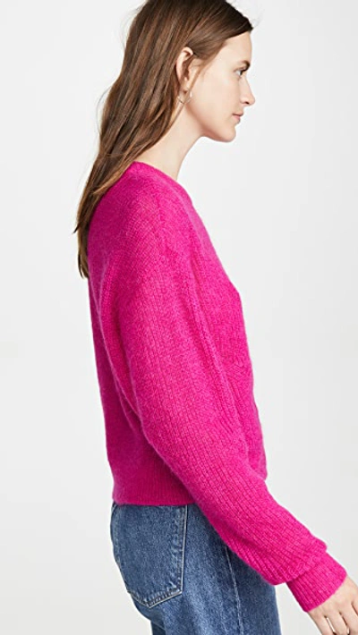 Shop Veronica Beard Melinda Crew Neck Sweater In Pink
