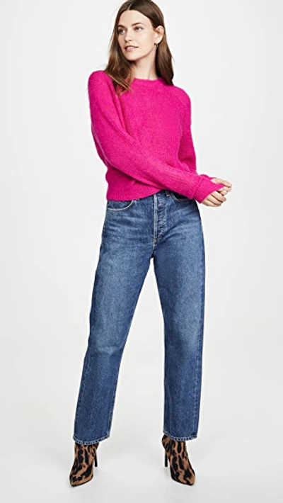 Shop Veronica Beard Melinda Crew Neck Sweater In Pink
