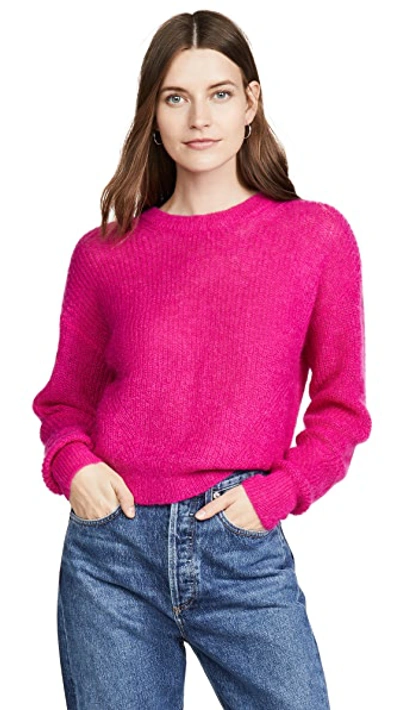 Shop Veronica Beard Melinda Crew Neck Sweater In Pink