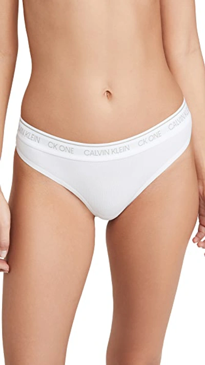 Shop Calvin Klein Underwear One Cotton Thong In White