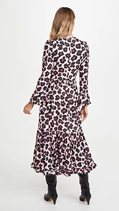 Shop La Doublej Midi Visconti Dress In Flower Leopard Rosa