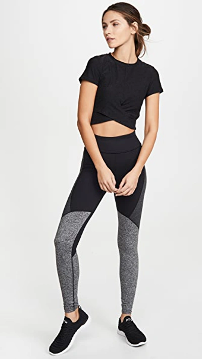 Shop Beyond Yoga Under Over Lightweight Cropped Tee In Darkest Night