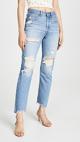 levi's 501 high rise straight jeans 