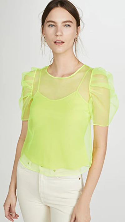 Shop Amanda Uprichard Smith Top In Neon Yellow