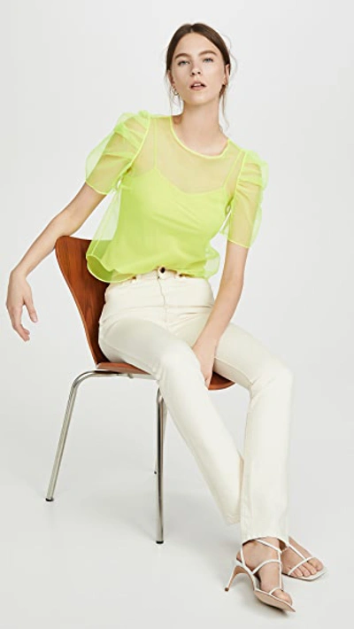 Shop Amanda Uprichard Smith Top In Neon Yellow