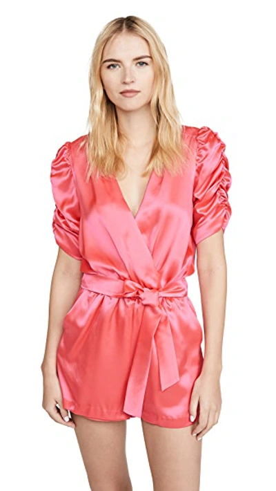 Shop Amanda Uprichard Aidy Romper In Electric Rouge