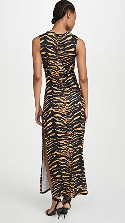 Shop Adam Selman Sport Sleeveless Slit Dress In Tiger