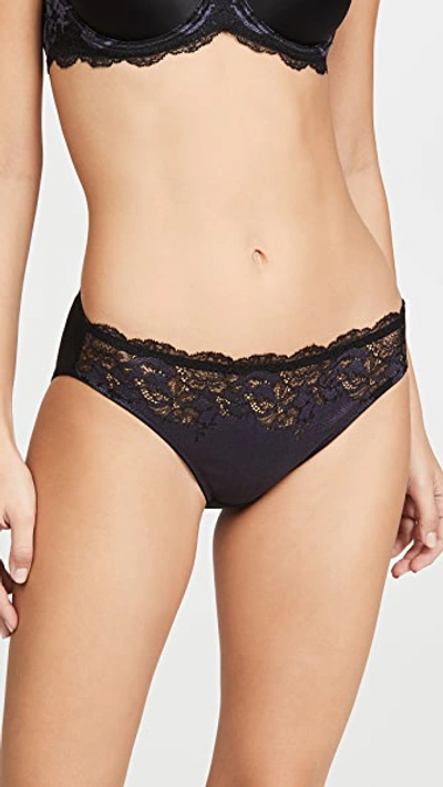 Shop Wacoal Lace Affair Bikini Panties In Black/graphite