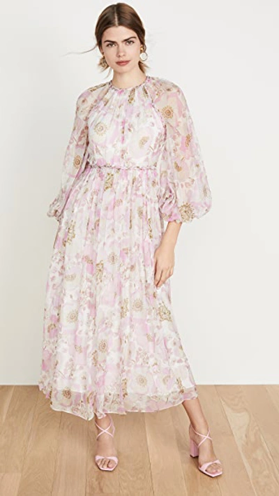 Shop Zimmermann Super Eight Braid Midi In Pink Poppy