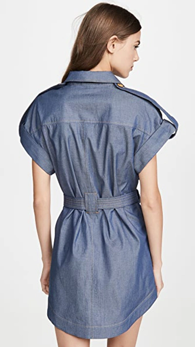 Shop Acler Delton Shirtdress In Chambray