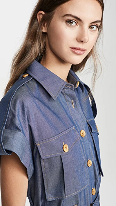 Shop Acler Delton Shirtdress In Chambray