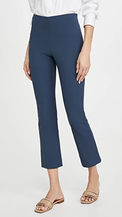 Shop Vince Cropped Flare Pants In Deep Azul