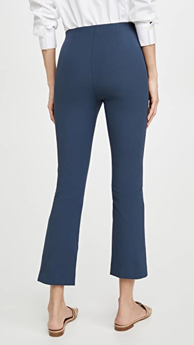 Shop Vince Cropped Flare Pants In Deep Azul