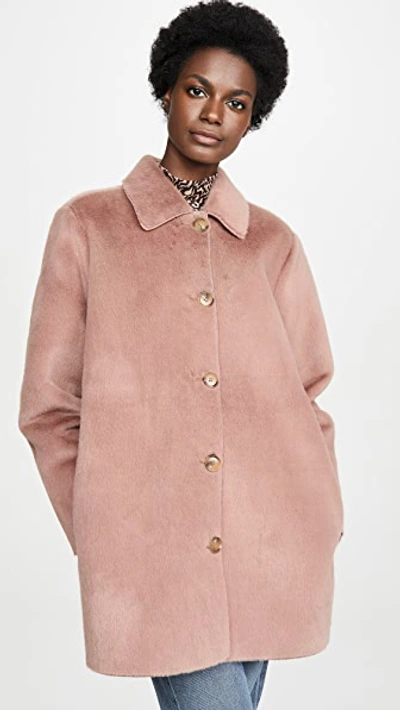 Shop Velvet Skyler Coat In Dusty Rose