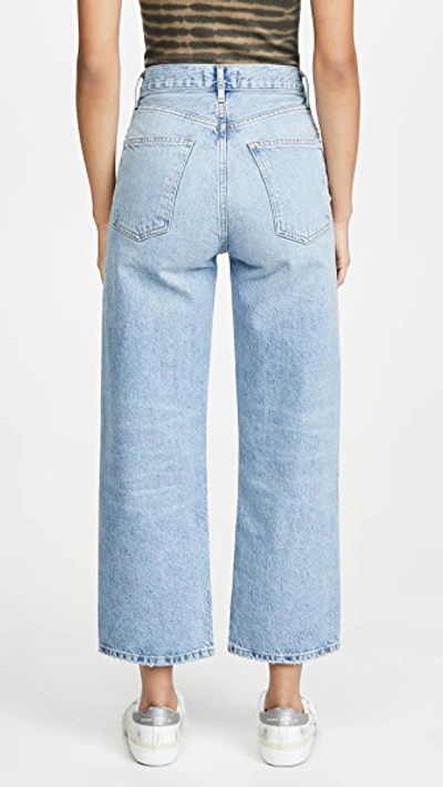 Shop Agolde Ren Hi Rise Wide Leg Jeans In Blur