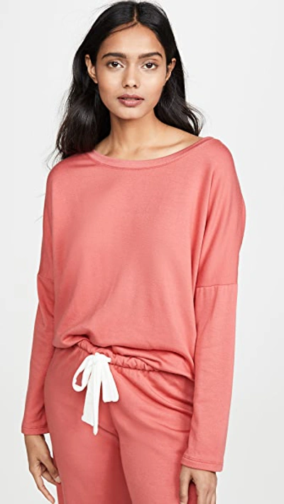Shop Eberjey Winter Heather Top In Mineral Red