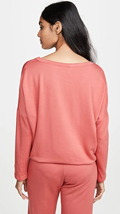 Shop Eberjey Winter Heather Top In Mineral Red