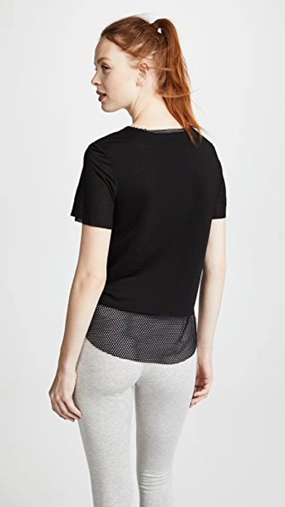 Shop Koral Double Layer Tee In Black