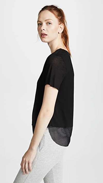 Shop Koral Double Layer Tee In Black