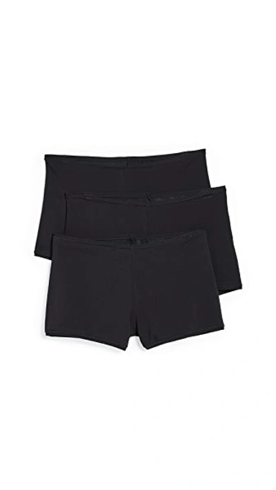 Shop Natori Bliss Comfort Boyshort 3 Pack In Black/black/black