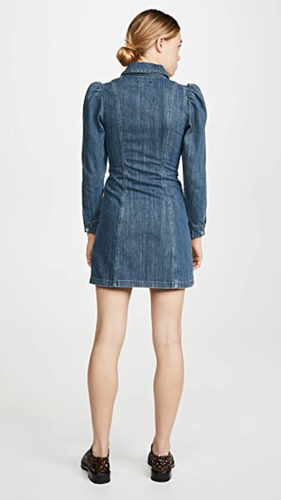 Shop Alexa Chung Denim Dress In Mid Blue