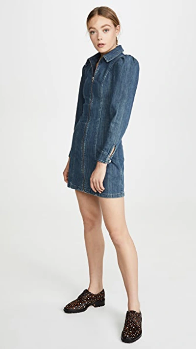 Shop Alexa Chung Denim Dress In Mid Blue