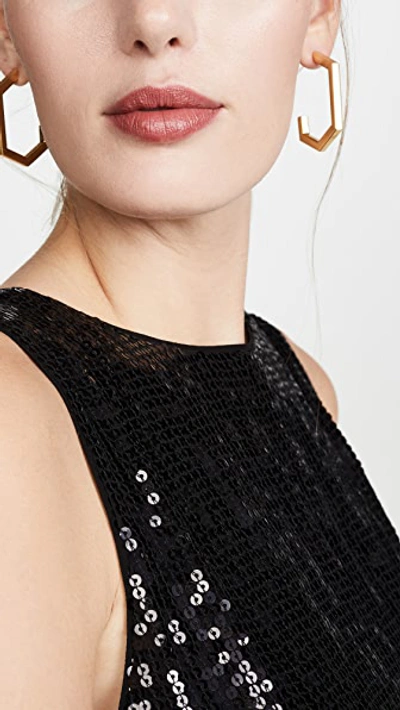 Alice And Olivia Kamryn Sequin Cowl Back Mini Dress In Black
