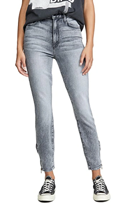 Shop Mother Swooner Ankle Zip Jeans In Static