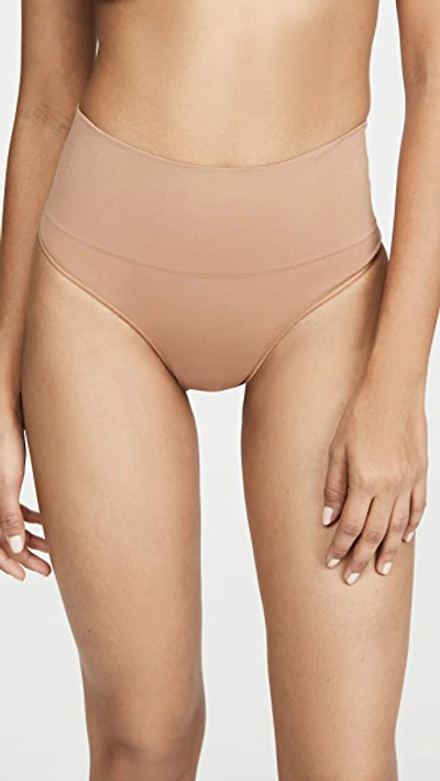 Shop Spanx Everyday Shaping Thong In Naked 3.0