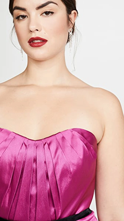 Shop Marchesa Notte Strapless Draped Sweetheart Cocktail Dress In Fuchsia