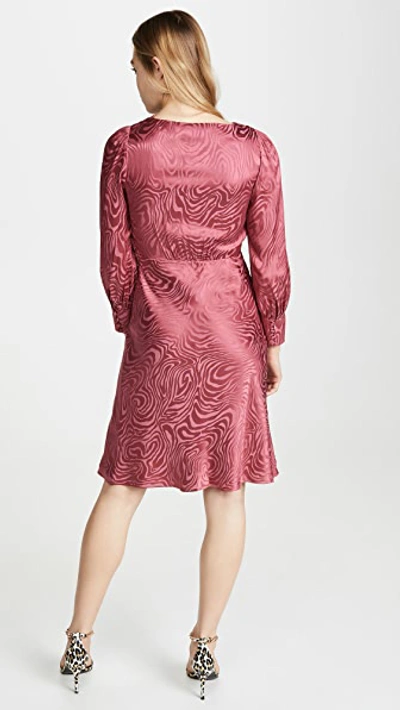 Rebecca Taylor Long Sleeve Swirl Jacquard Dress In Hibiscus | ModeSens