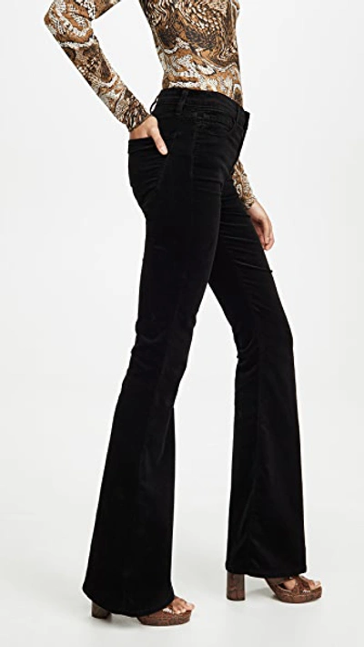 Shop J Brand Valentina Velvet High Rise Flare Pants In Black