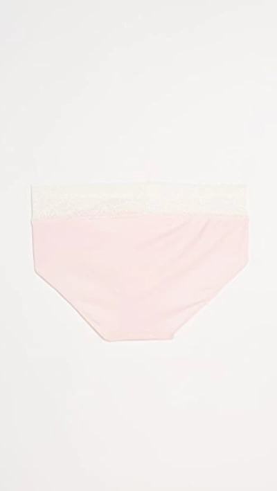 Shop Rosie Pope Seamless Maternity Panties With Lace In Blush/ivory