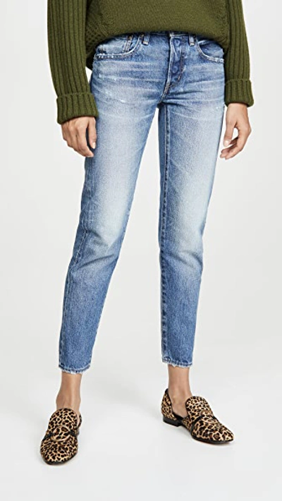 Shop Moussy Vintage Vienna Tapered Jeans In Blue