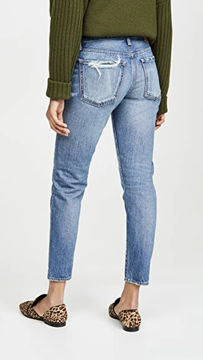 Shop Moussy Vintage Vienna Tapered Jeans In Blue