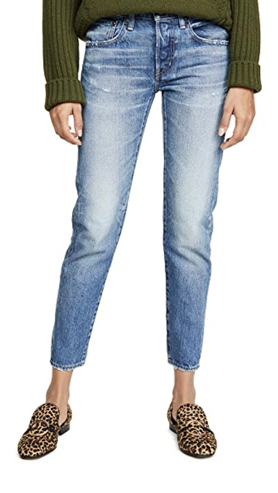Shop Moussy Vintage Vienna Tapered Jeans In Blue