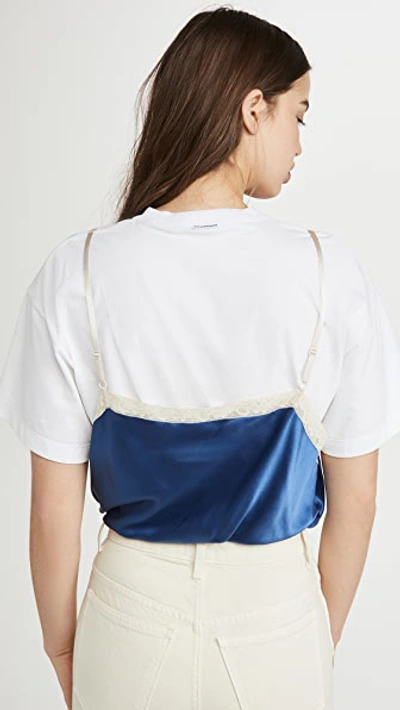 Shop Alexander Wang Draped T-shirt Cami Hybrid In Petal Blue
