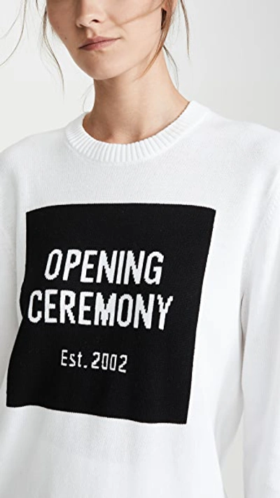 Shop Opening Ceremony Box Logo Crew Neck Sweater In White Multi