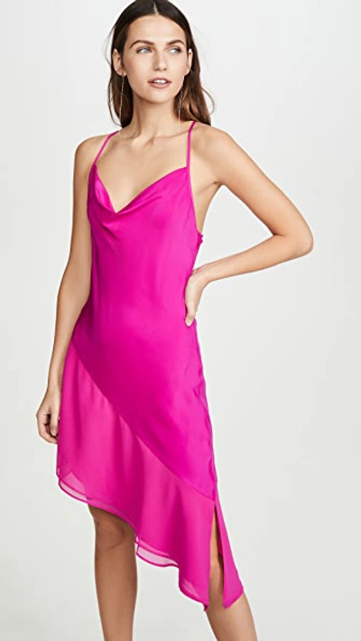 Shop Amanda Uprichard Rafaela Dress In Dark Hot Pink